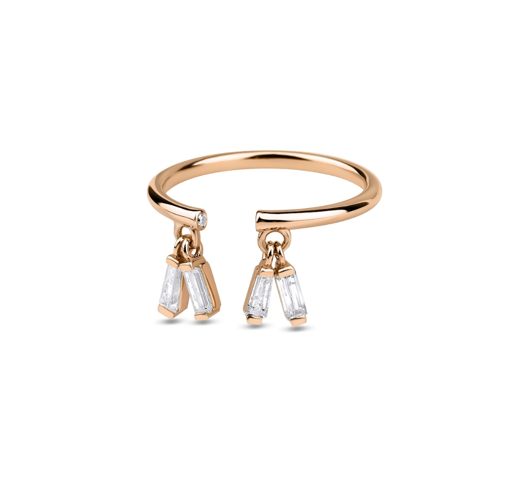DANGLING BAGUETTE RING