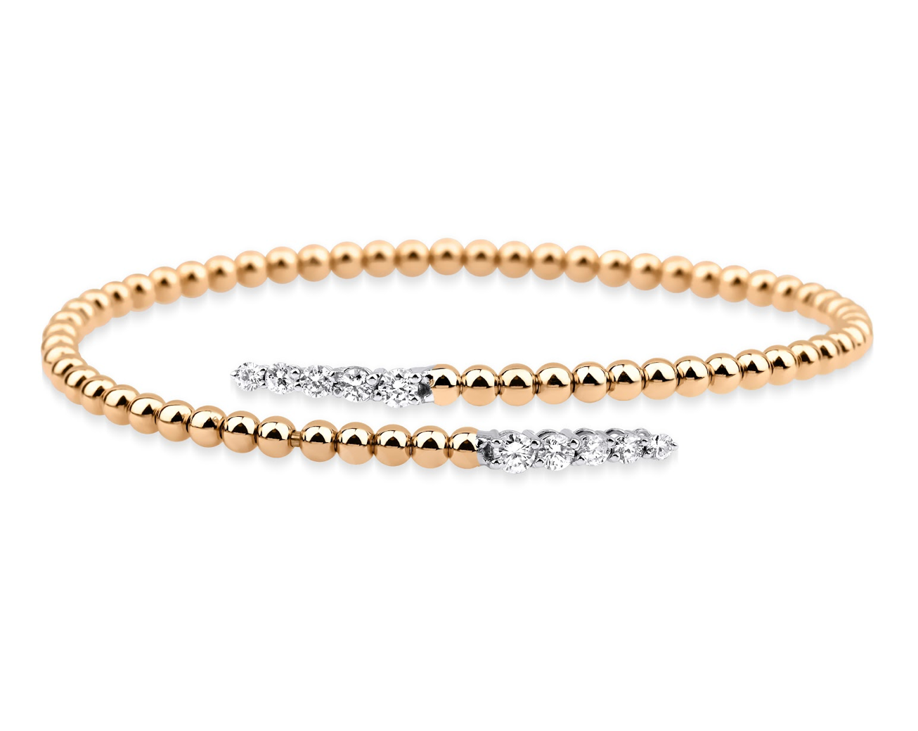 BEADED DIAMOND BYPASS BANGLE