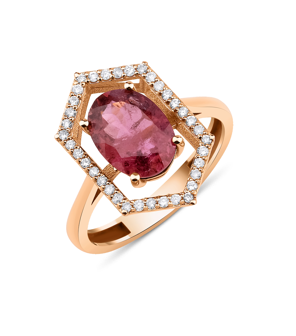 TOURMALINE HEXAGONAL RING