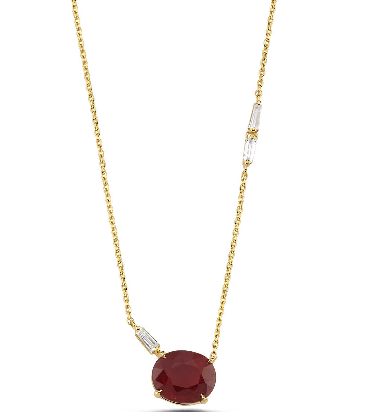 OVAL RUBY DIAMOND NECKLACE