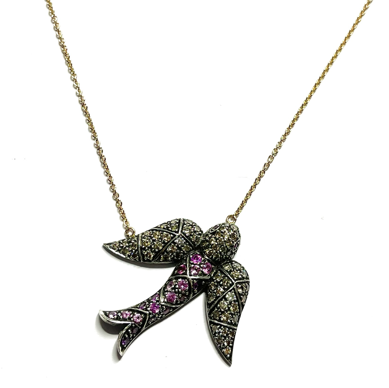PINK SAPPHIRE BIRD NECKLACE