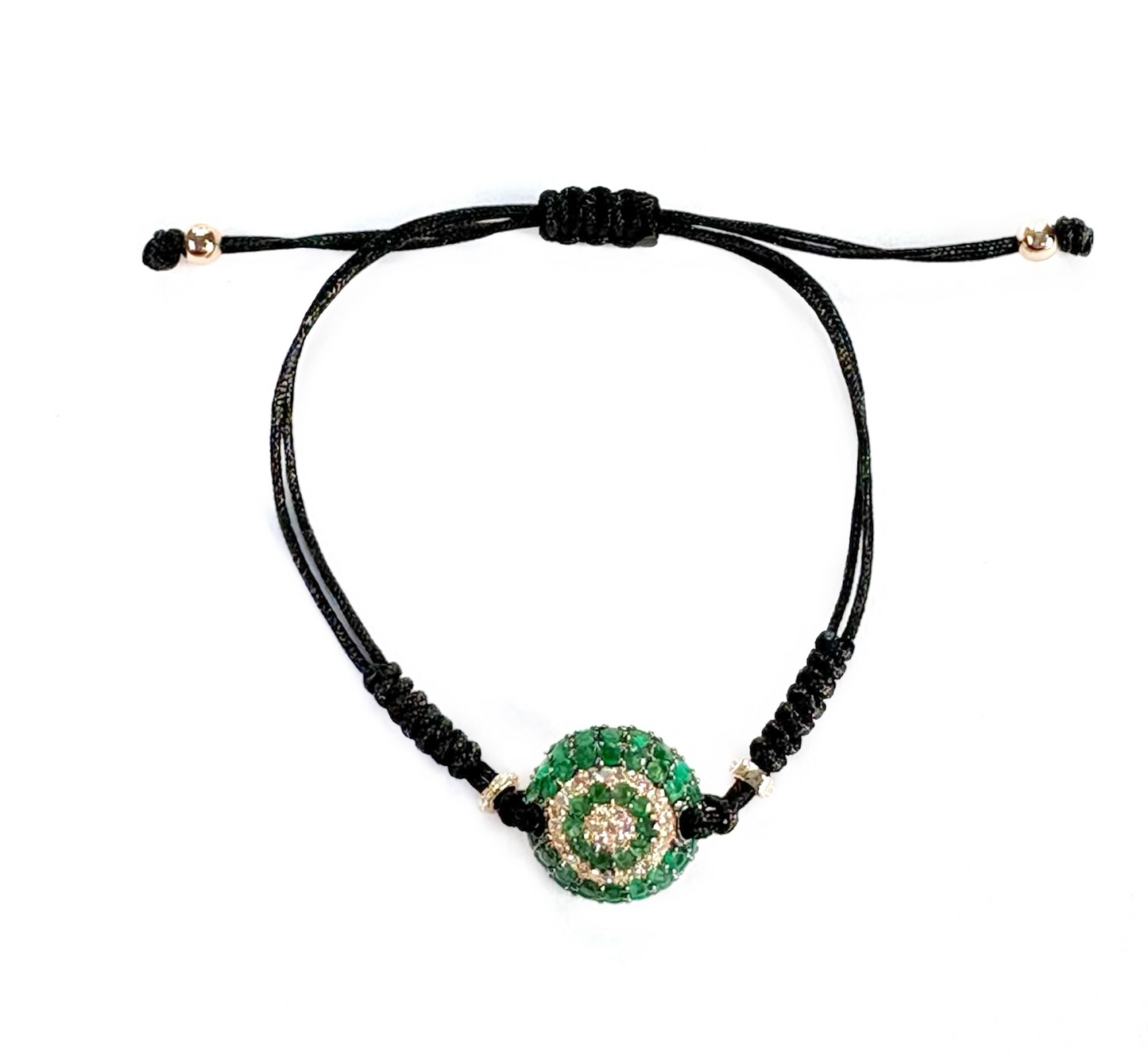 EMERALD DIAMOND EYE CORD BRACELET