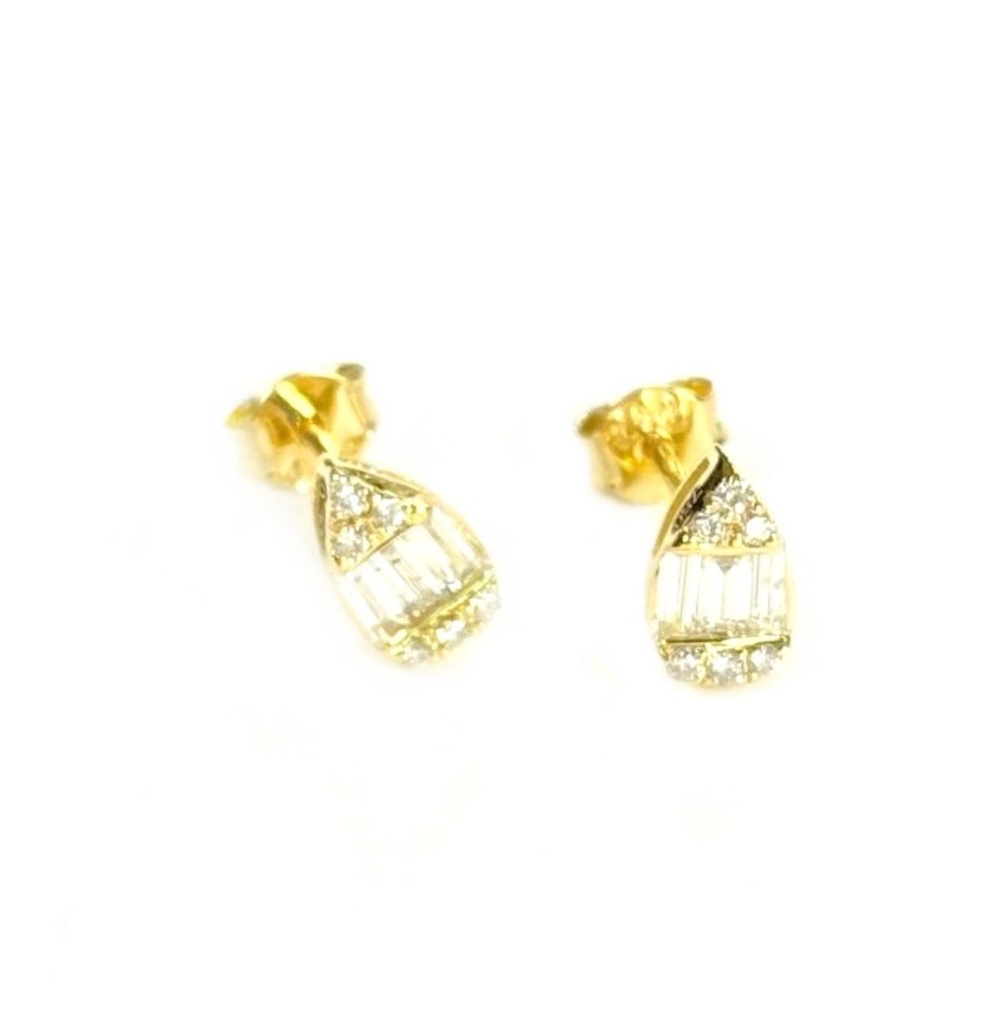BAGUETTE DIAMOND PEAR EARRINGS