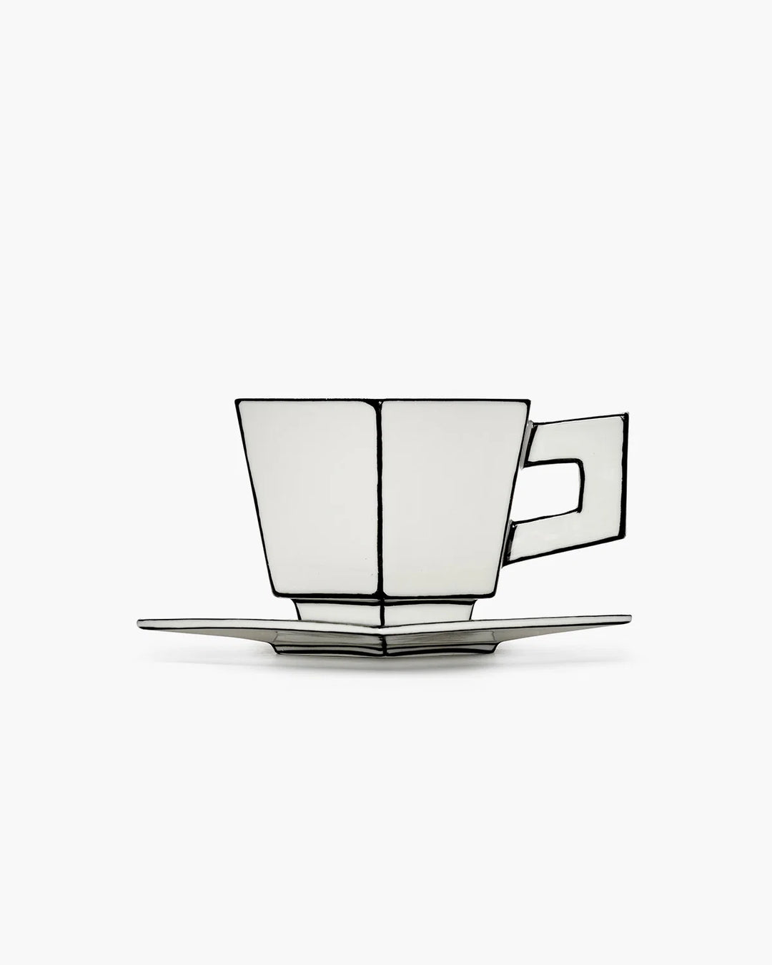 Cappuccino Cup with Saucer White - Black/ Carte Blanche (Copy)