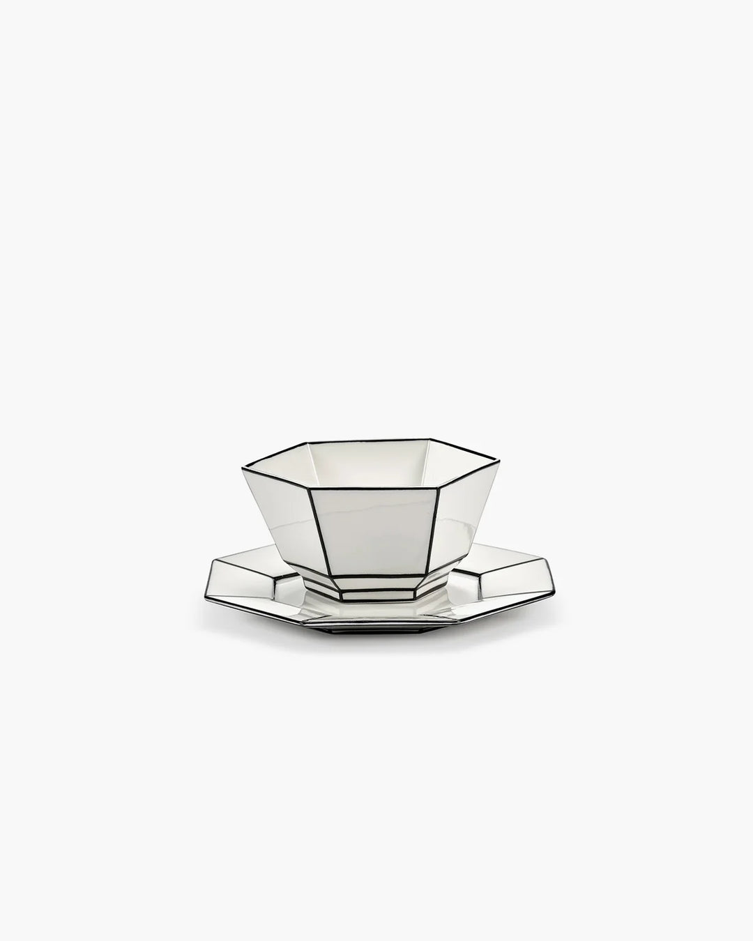 Dessert plate White - Black /Carte Blanche