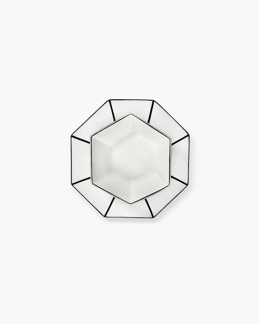 Dessert plate White - Black /Carte Blanche