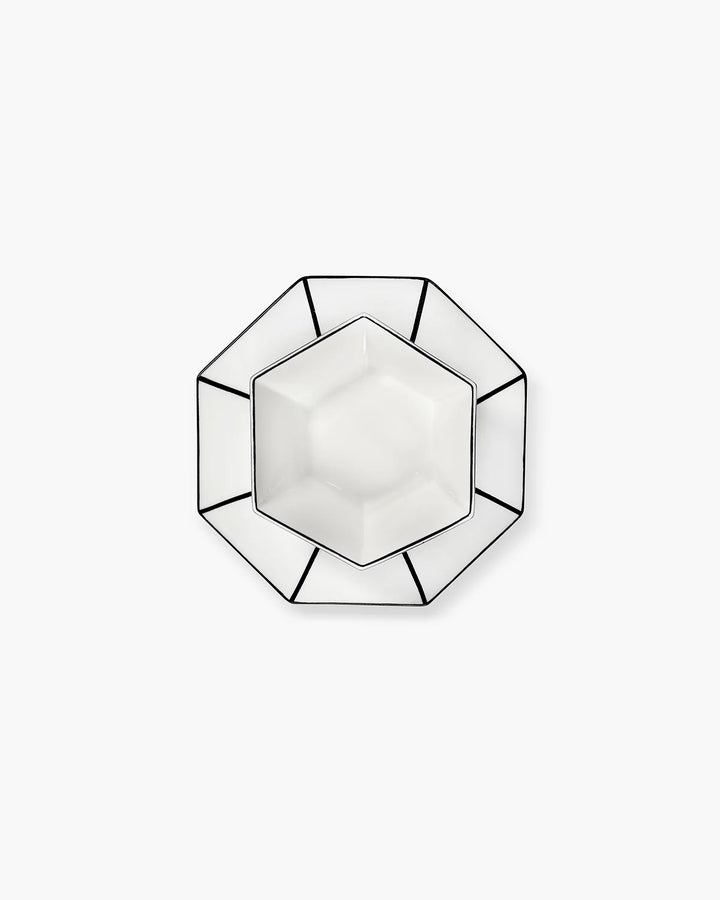 Dessert plate White - Black /Carte Blanche