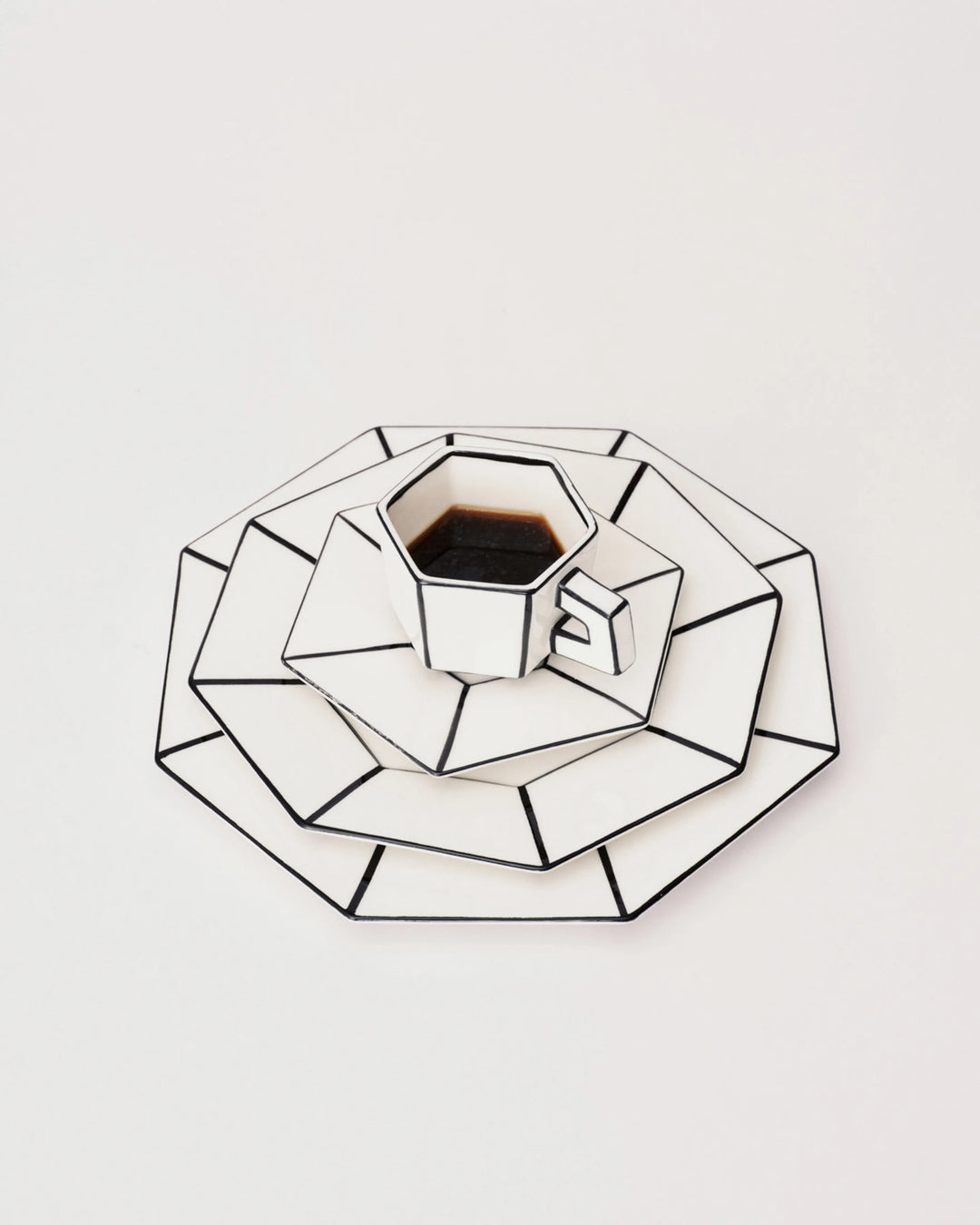 Breakfast plate White - Black /Carte Blanche
