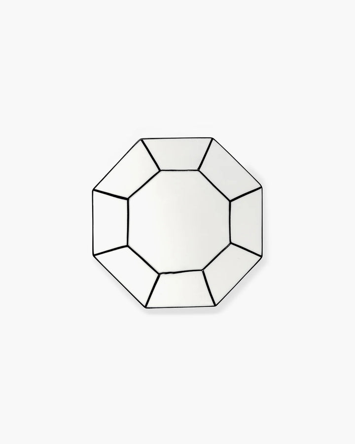 Dessert plate White - Black /Carte Blanche
