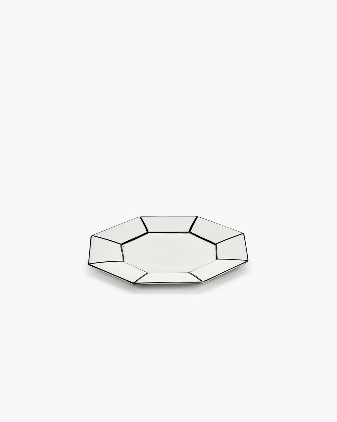 Dessert plate White - Black /Carte Blanche