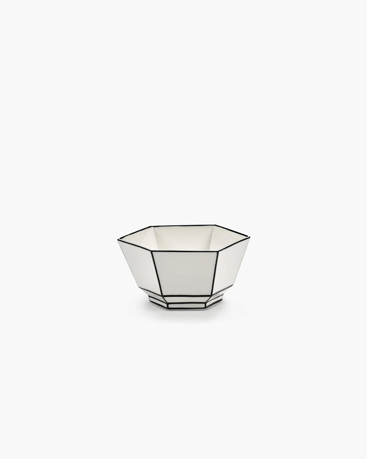 Breakfast bowl white - Black /Carte Blanche
