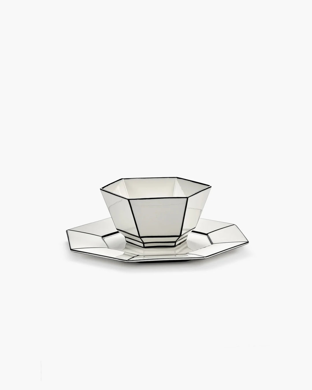 Breakfast bowl white - Black /Carte Blanche