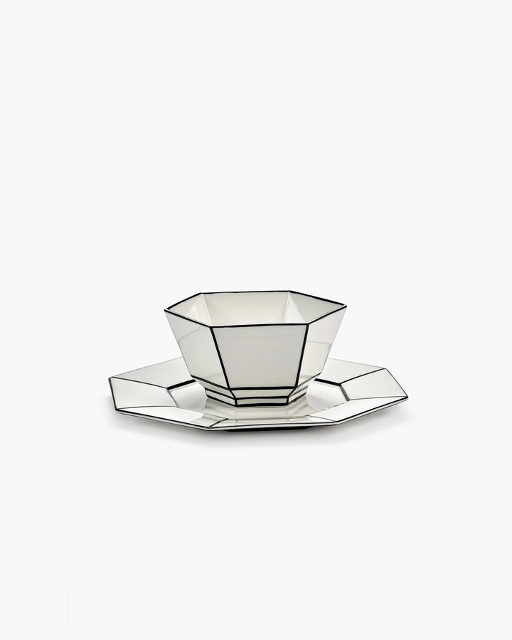 Breakfast bowl white - Black /Carte Blanche