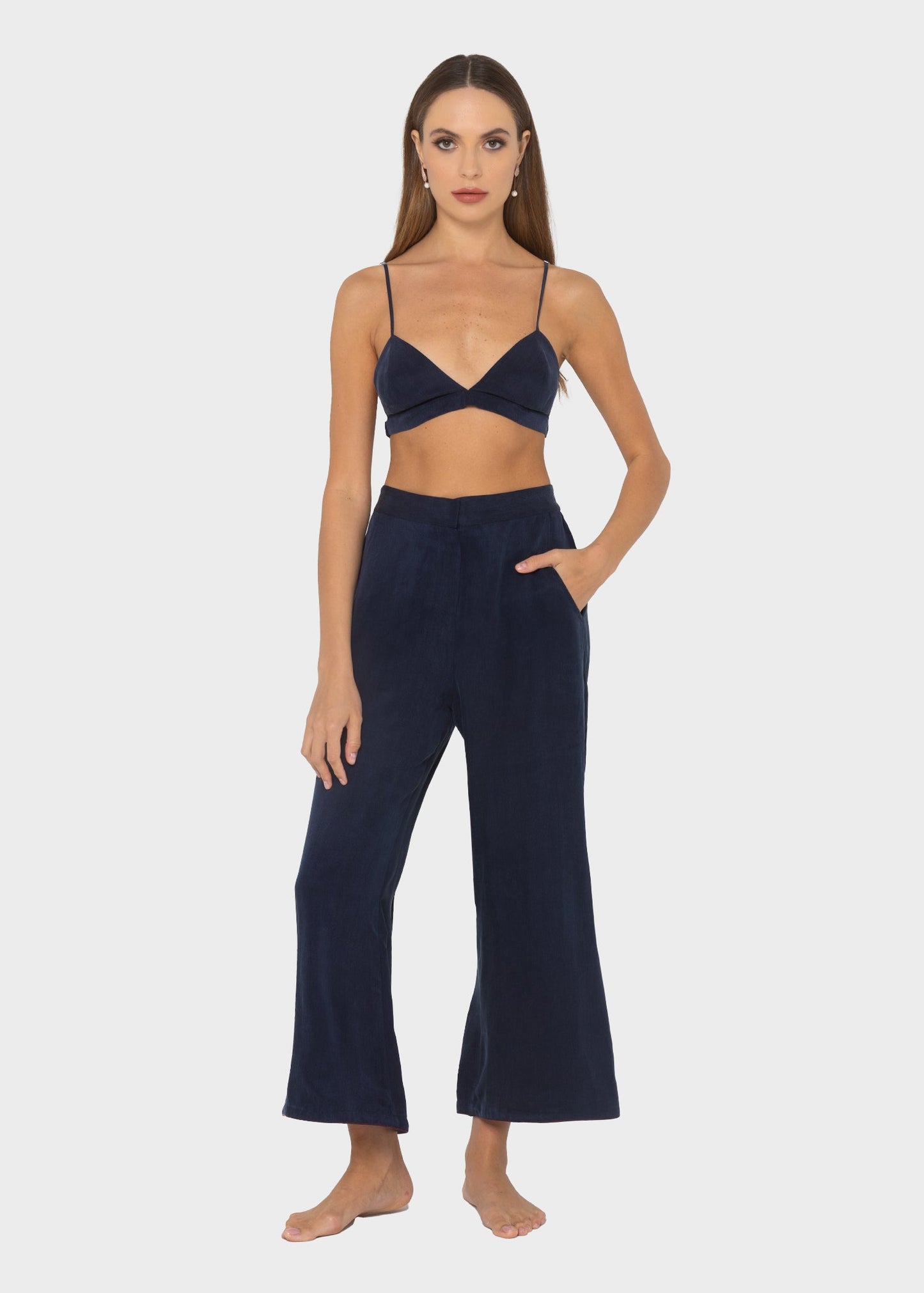 Midnight Blue Grace Cropped Trousers-niLuu