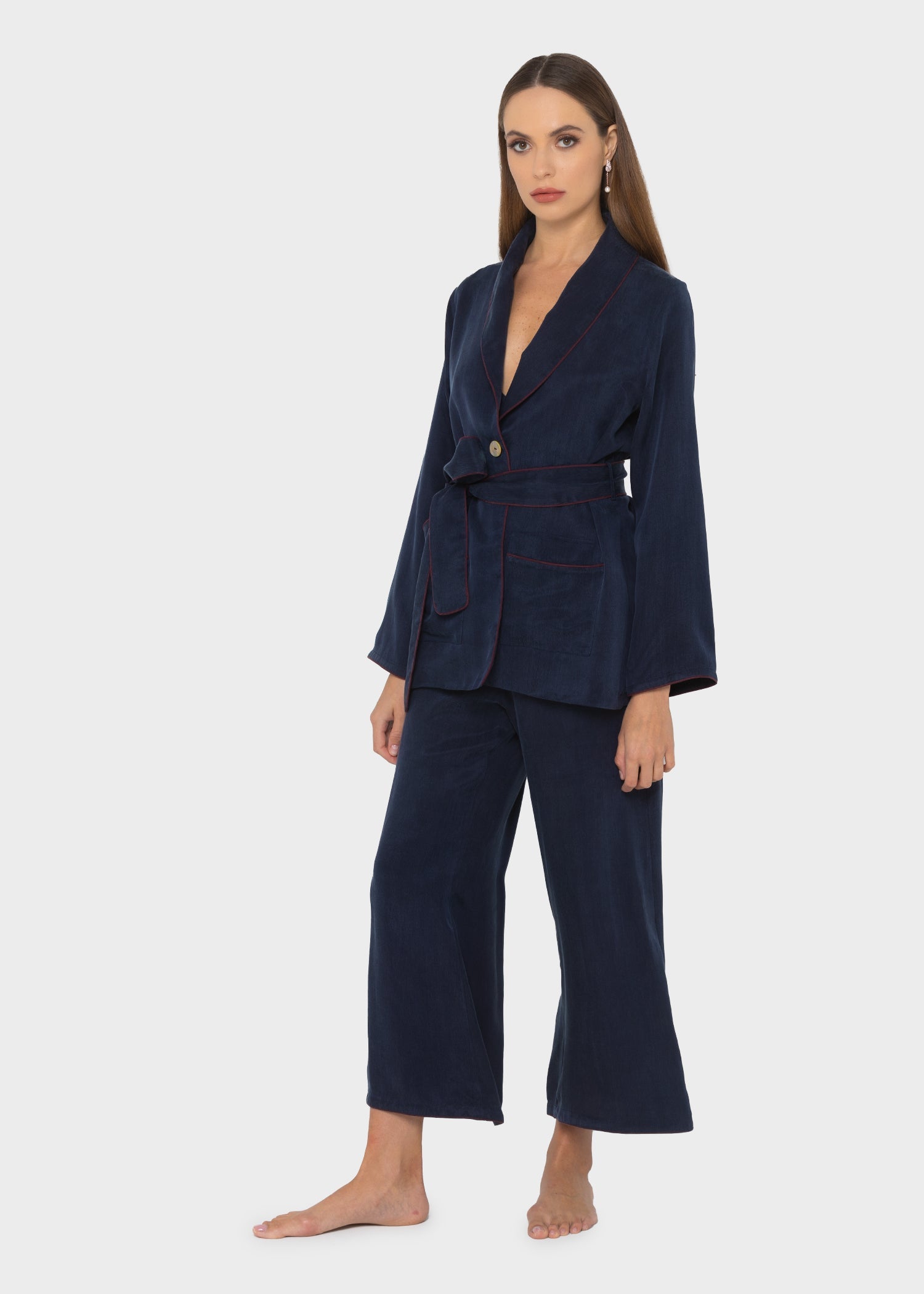 Midnight Blue Grace Cropped Trousers-niLuu