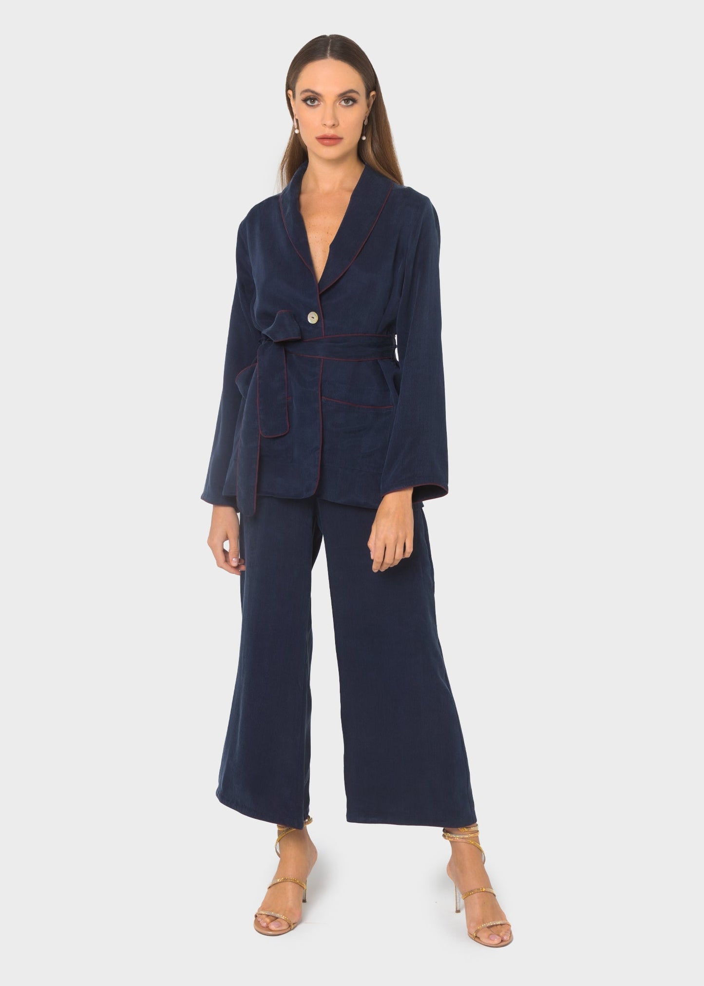 Midnight Blue Grace Cropped Trousers-niLuu