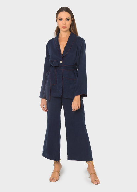 Midnight Blue Grace Cropped Trousers-niLuu