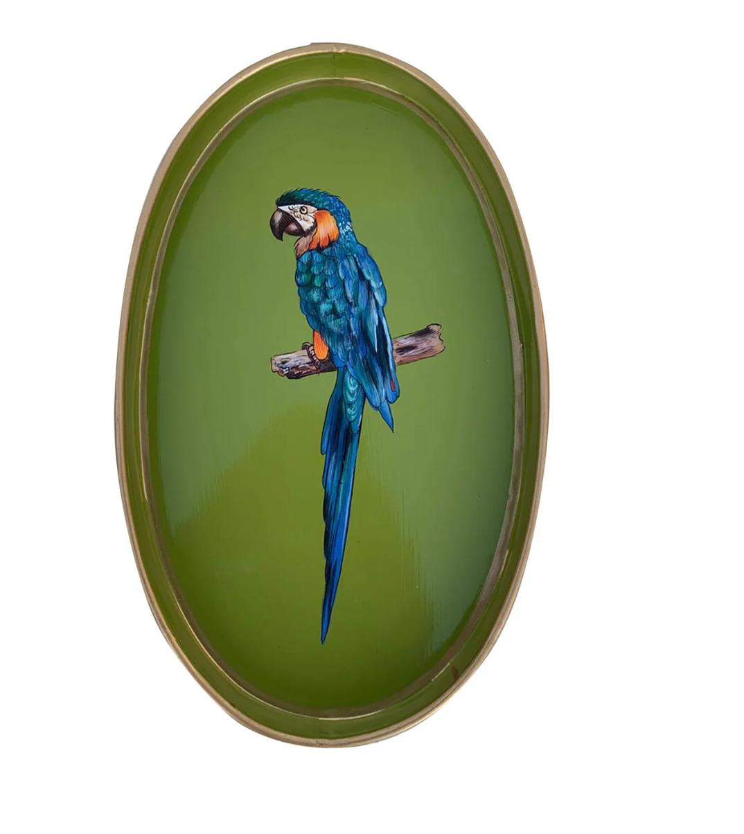 Hand-Painted Iron Tray-Parrot