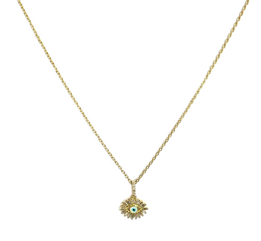 TINY EYE BAGUETTE DIAMOND NECKLACE