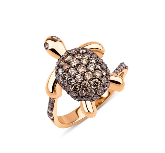 CHAMPAGNE DIAMOND TURTLE RING