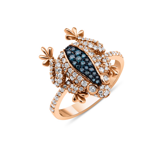 BLUE DIAMOND FROG RING