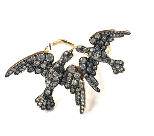 TWIN SPARROW RING