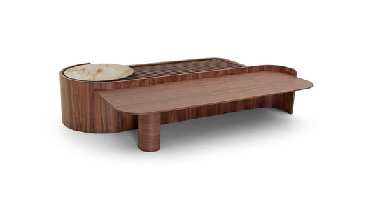 DECK COFFE  TABLE WITH MARBLE TOP