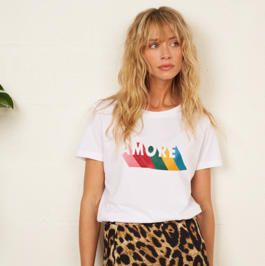 T-shirt Blanc Multi Amore