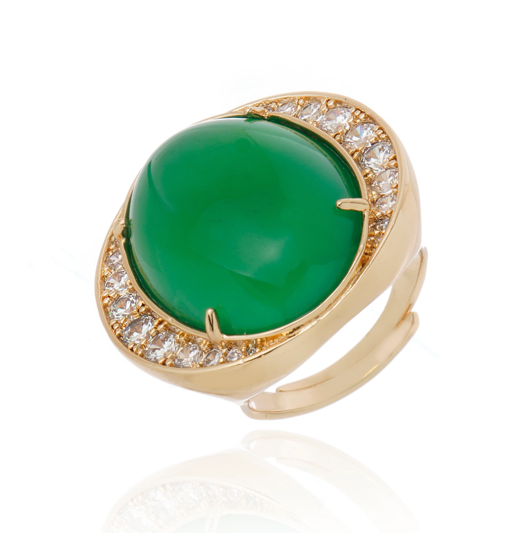 Splendore Ring/Green Agate