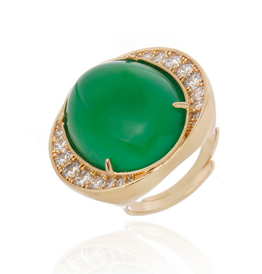 Splendore Ring/Green Agate