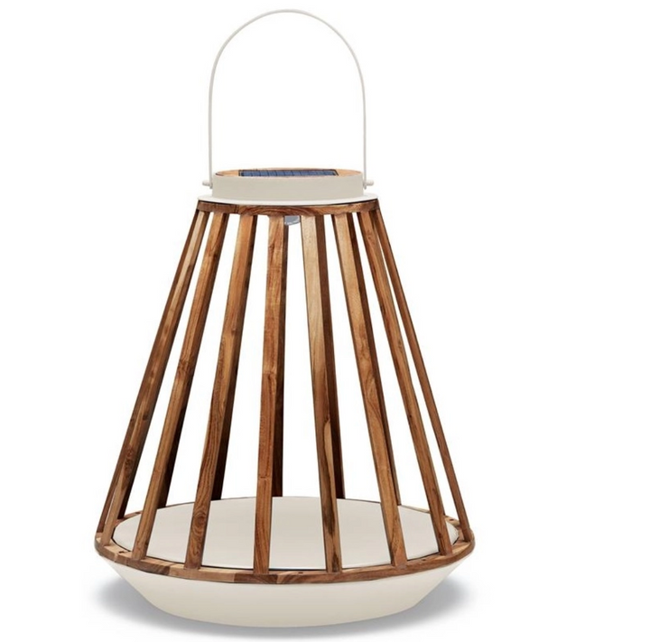 Outdoor Teak Solar Lamp/Extra Large
