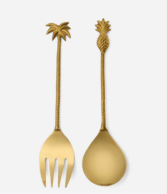 Pineapple /Palm Tree 2-Piece Serving Set