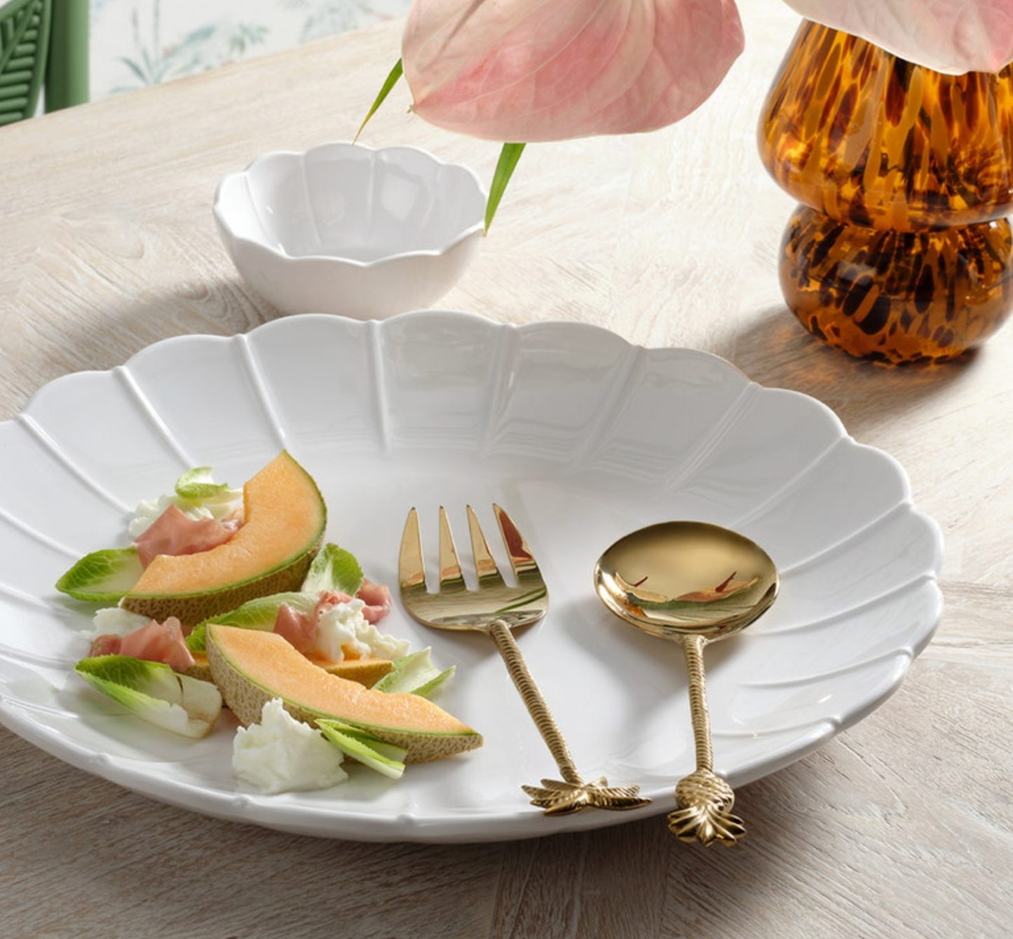 Pineapple /Palm Tree 2-Piece Serving Set