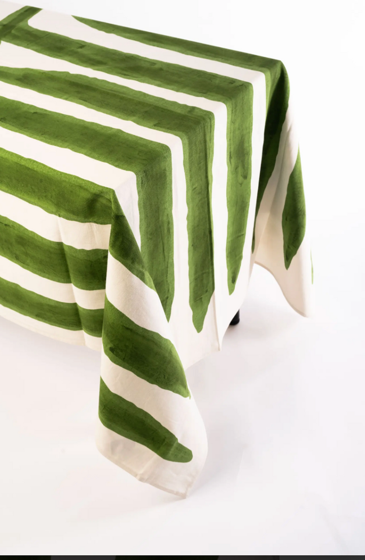 Hand-Printed Cotton Tablecloth