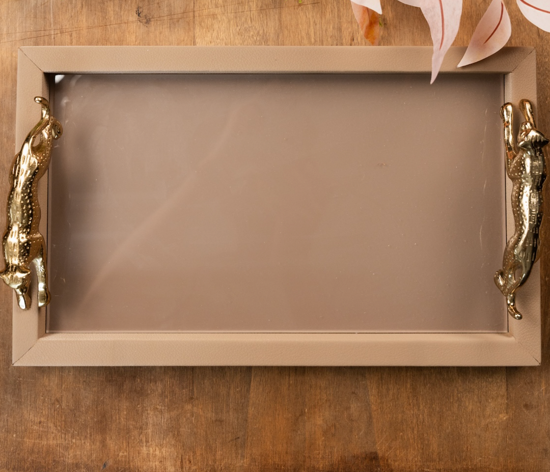 Tray With Handles – Leopard