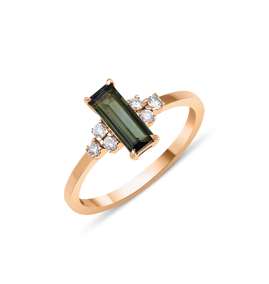 GREEN TOURMALINE DIAMOND RING