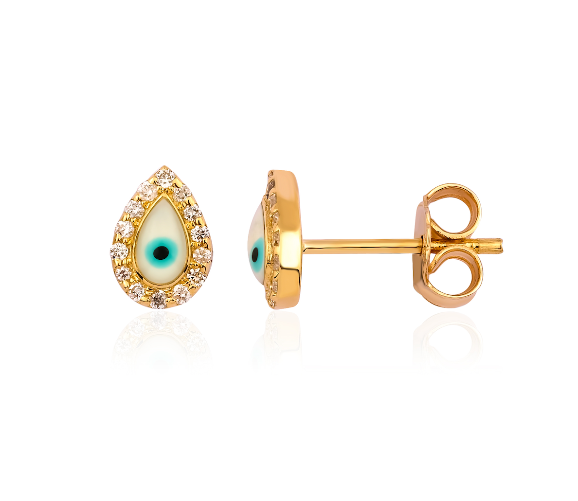 DIAMOND PEAR EYE EARRINGS