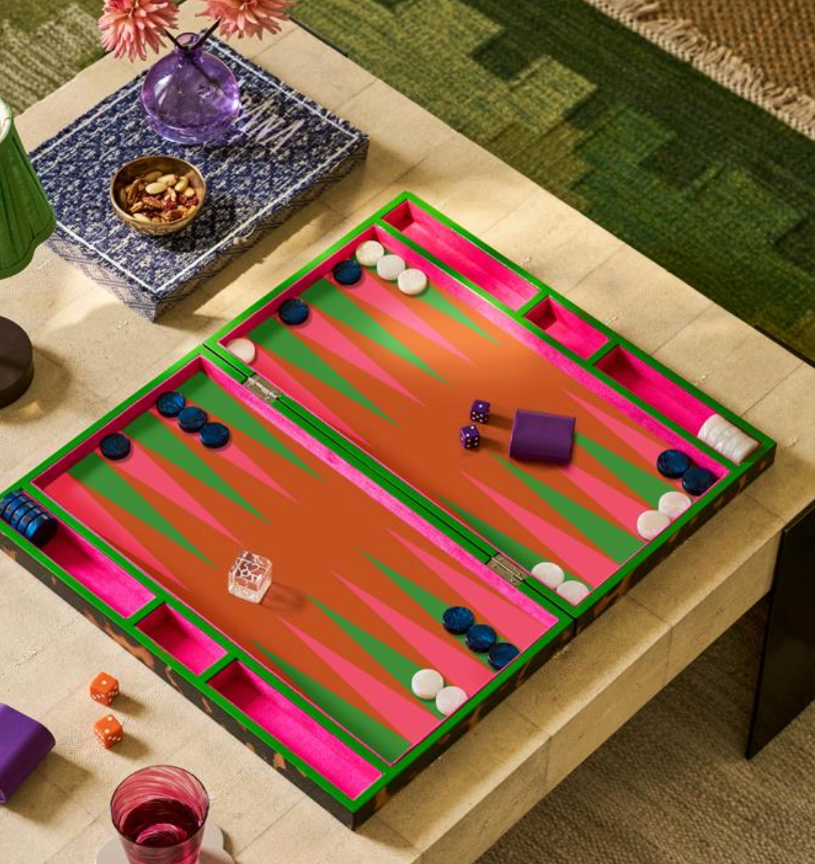 Tortoiseshell Lacquer Backgammon Set