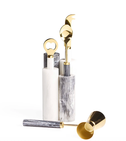 Como Black & White Barware Set