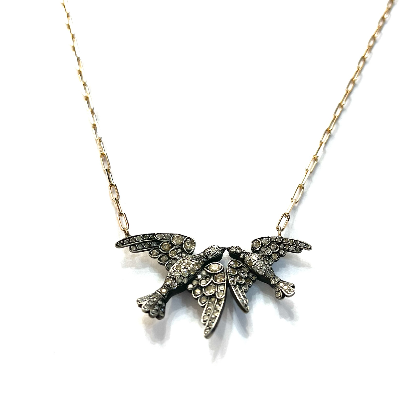 TWIN BIRDS DIAMOND NECKLACE