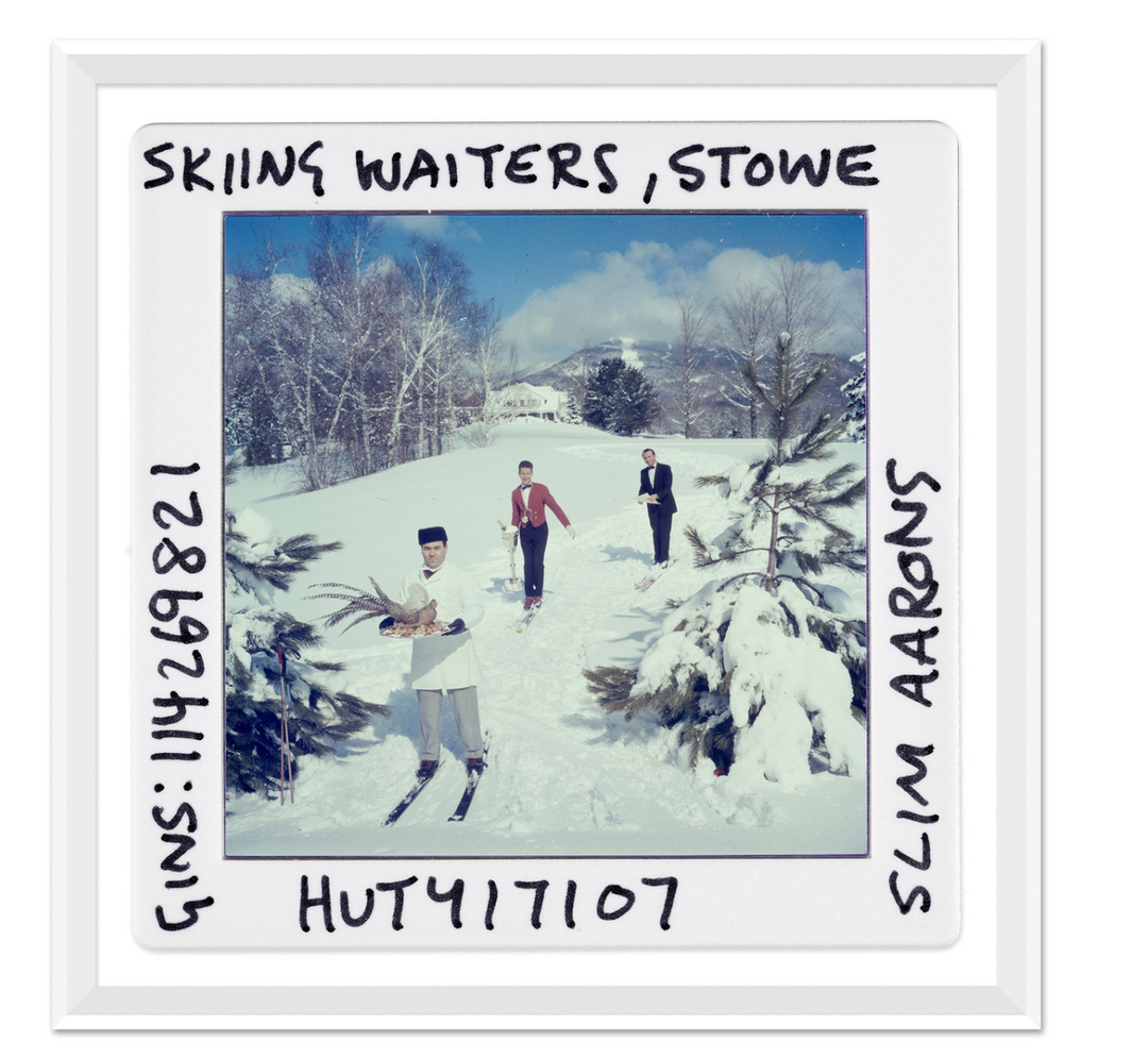 "Skiing Waiters - Slide," Slim Aarons, January 1, 1962