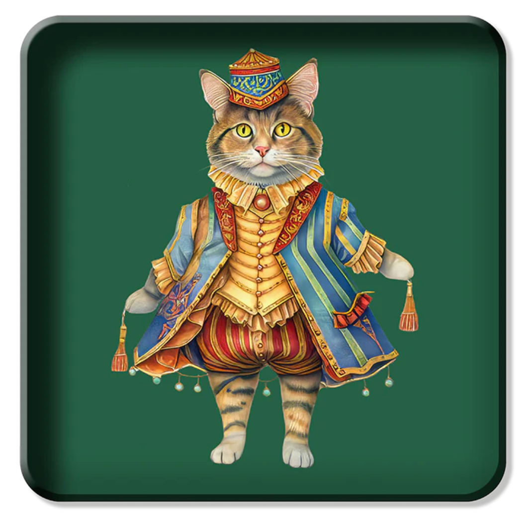 Metal Tray - Circus Cat - 30 x 30 cm