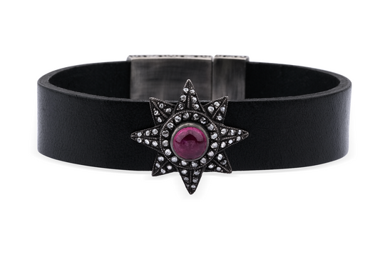 TOURMALINE STAR LEATHER BRACELET