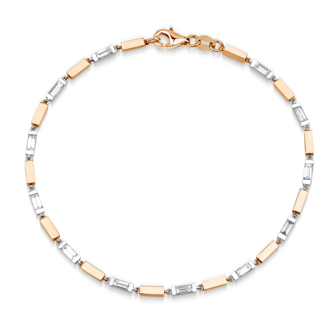 TWO TONE GOLD DIAMOND BRACELET