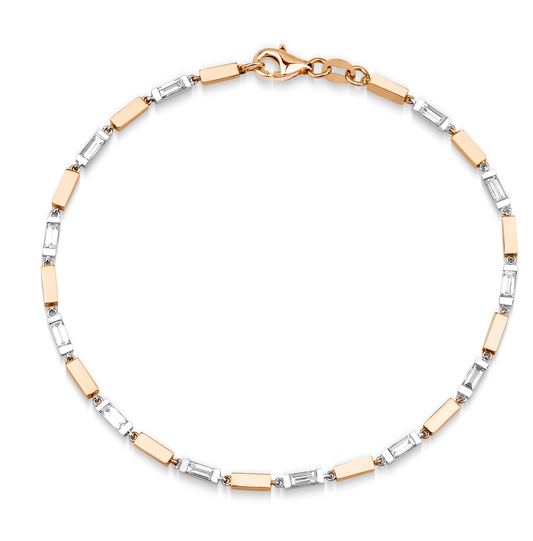 TWO TONE GOLD DIAMOND BRACELET