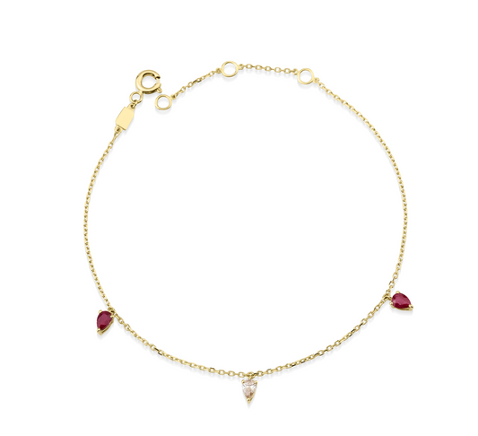 PEAR RUBY DIAMOND BRACELET