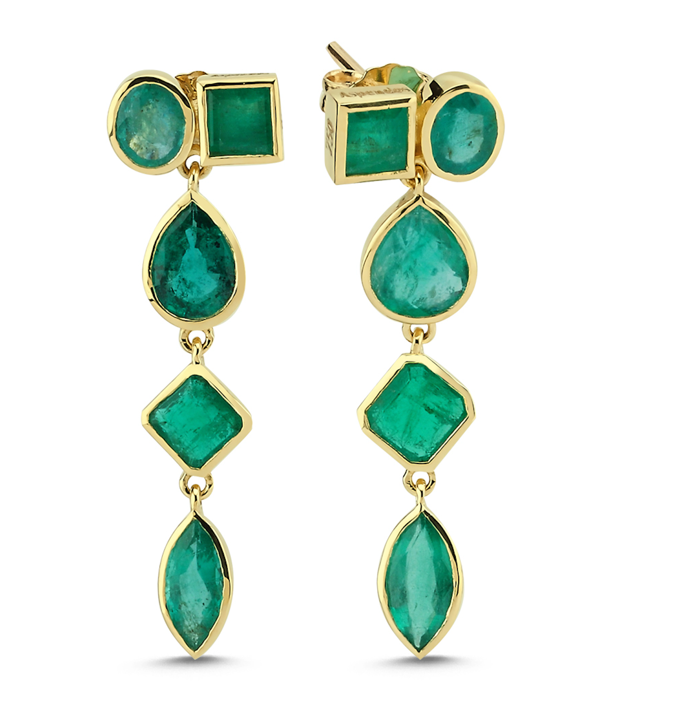 LONG EMERALD EARRINGS