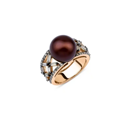 BROWN PEARL DIAMOND RING