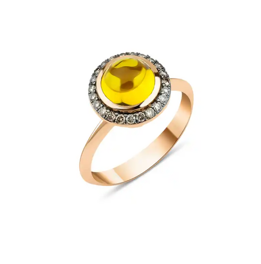 CABUCHON YELLOW TOPAZ RING