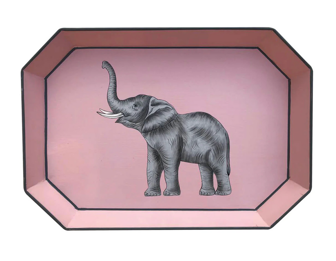 Hand-Painted  Iron Tray-Elephant